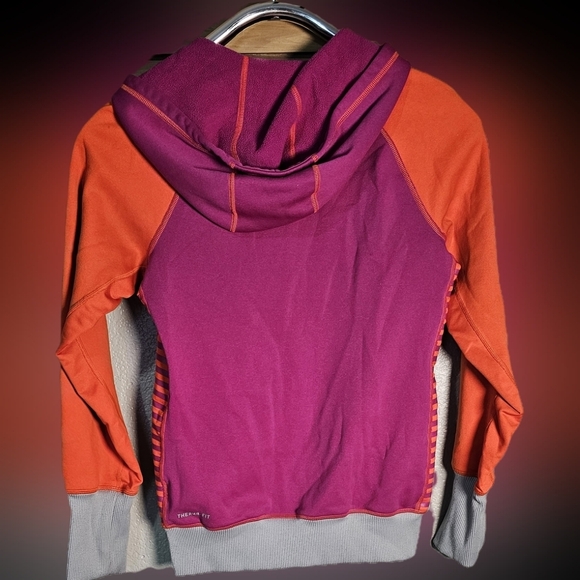 Nike Purple and Orange Zip-Up Hoodie Girls Small - Picture 2 of 9
